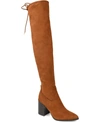 Journee Collection Paras Faux Suede Over-the-knee Boot In Brown