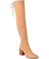 Journee Collection Paras Faux Suede Over-the-knee Boot In Tan