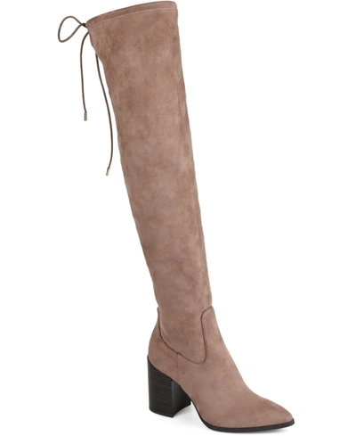Journee Collection Women's Paras Extra Wide Calf Boots In Taupe