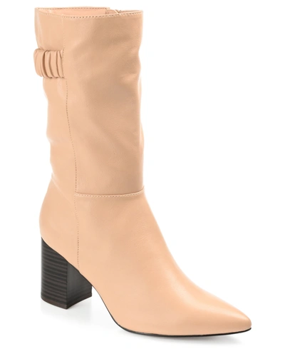 Journee Collection Women's Wilo Wide Calf Boots Women's Shoes In Tan