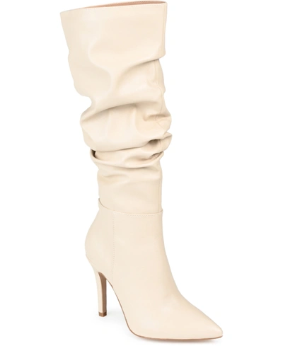 JOURNEE COLLECTION WOMEN'S SARIE WIDE CALF RUCHED STILETTO BOOTS