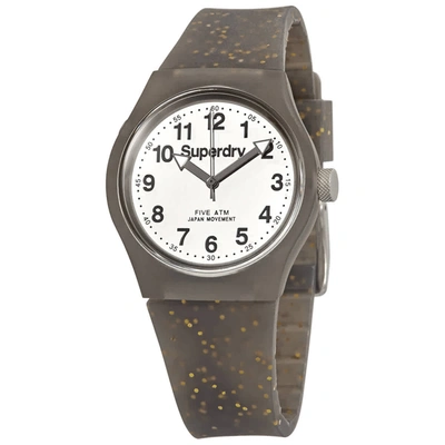 Superdry Quartz White Dial Silicone Strap Ladies Watch 2511600 In Black / White