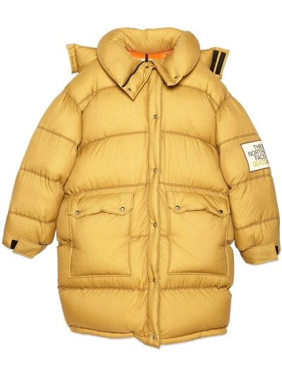 Gucci X The North Face Padded Coat In Neutrals