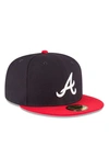 NEW ERA NEW ERA NAVY ATLANTA SIDE PATCH 1995 WORLD SERIES 59FIFTY FITTED HAT