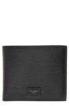 Dolce & Gabbana Dauphine Leather Bifold Wallet In Nero