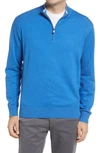 Peter Millar Mens Excursionist Flex Quarter Zip In Blue