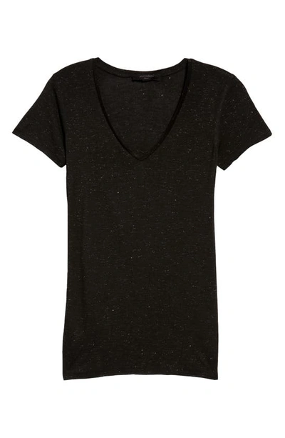 Allsaints Emelyn Shimmer T-shirt In Black