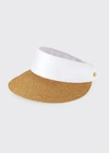 Eric Javits Champ Woven Visor In Peanut/white