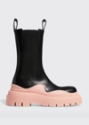 Bottega Veneta Tire Two-tone Boots In Peachy