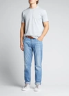 Brunello Cucinelli Men's Tipped Crew T-shirt In Cba68 Dusty Blue