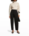 Vince Open Back Cashmere Turtleneck Sweater In H Pampas