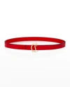 Christian Louboutin Monogram-buckle Leather Belt In R258 Loubi Gold