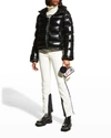 Perfect Moment High-shine Quilted Ski Jacket In Black Foil