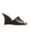 Bottega Veneta Stretch Square-toe Leather Wedge Mules In Moon Beam