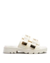 Bottega Veneta Flash Leather Dual-buckle Flat Sandals In String