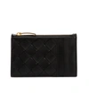 Bottega Veneta Intrecciato Napa Zip Card Case In Black