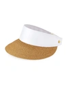 Eric Javits Champ Woven Visor In Peanut/white