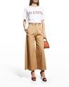 Valentino Sequin-embellished Embroidered Cotton-jersey T-shirt In White
