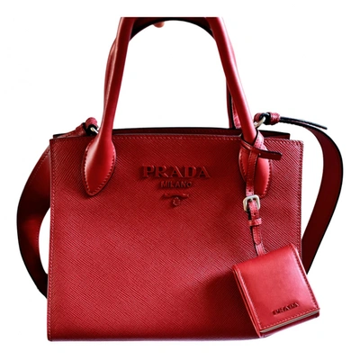 Pre-owned Prada Saffiano Leather Crossbody Bag In Red