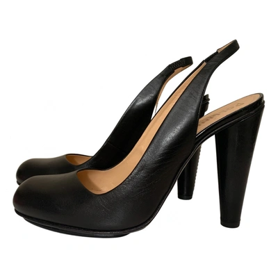 Pre-owned Pollini Leather Heels In Black