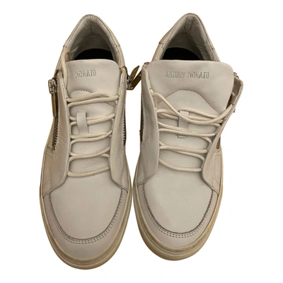 Pre-owned Antony Morato Leather Low Trainers In White