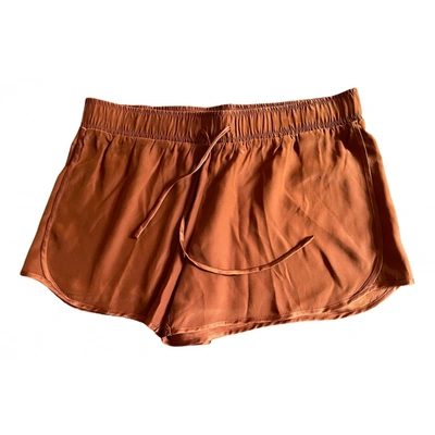 Pre-owned James Perse Silk Shorts In Brown