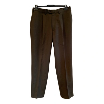 Pre-owned Ermenegildo Zegna Wool Trousers In Brown