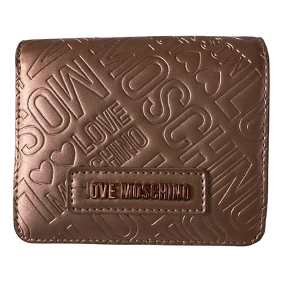 Pre-owned Moschino Love Vegan Leather Wallet In Pink