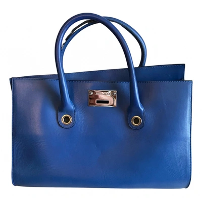 Pre-owned Jimmy Choo Riley Leather Bag In Blue