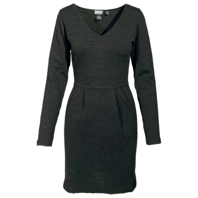 Pre-owned Dkny Wool Dress In Anthracite