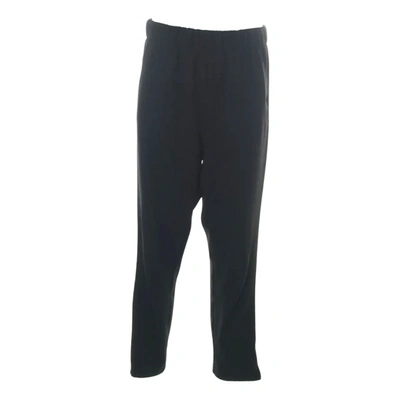 Pre-owned Ganni Straight Pants In Black