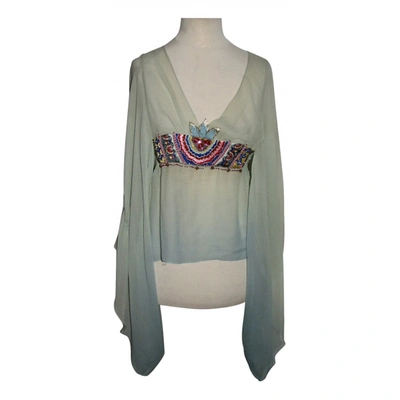 Pre-owned Jenny Packham Silk Tunic In Green