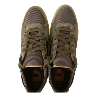 Pre-owned Diesel Cloth Low Trainers In Khaki