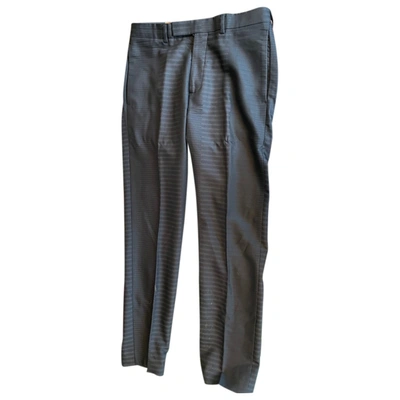 Pre-owned Dior Wool Trousers In Blue