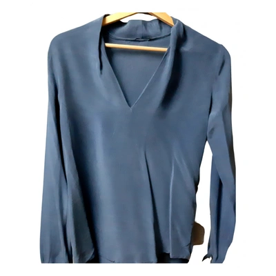 Pre-owned Ikks Silk Shirt In Blue