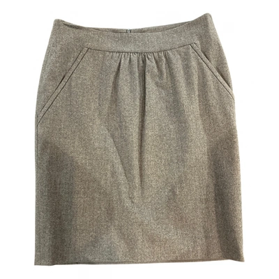 Pre-owned Peserico Wool Mid-length Skirt In Grey