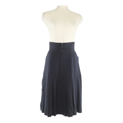 Pre-owned Chanel Wool Skirt In Navy