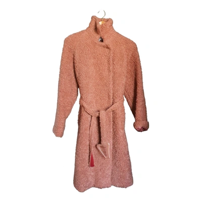 Pre-owned Carven Wool Coat In Pink