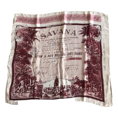 Pre-owned Jean Paul Gaultier Silk Handkerchief In Burgundy