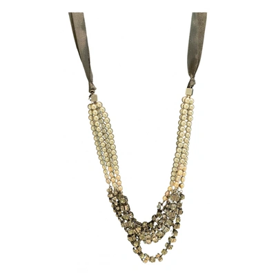 Pre-owned Max Mara Crystal Necklace In Black