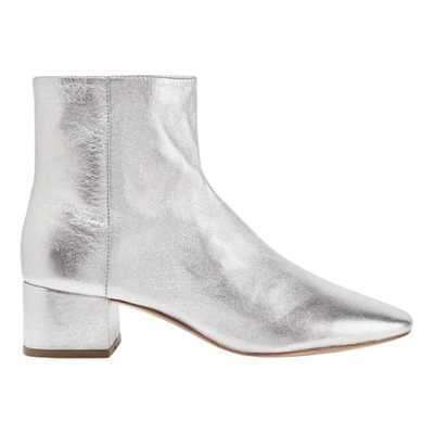 Pre-owned Loeffler Randall Leather Ankle Boots In Silver