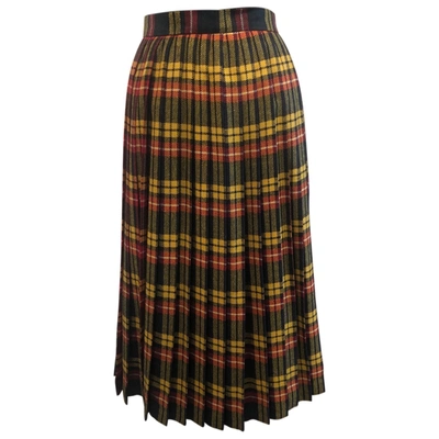 Pre-owned Saint Laurent Wool Maxi Skirt In Multicolour