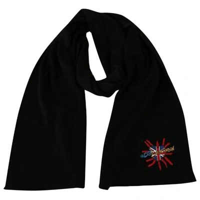 Pre-owned Dolce & Gabbana Wool Scarf & Pocket Square In Black