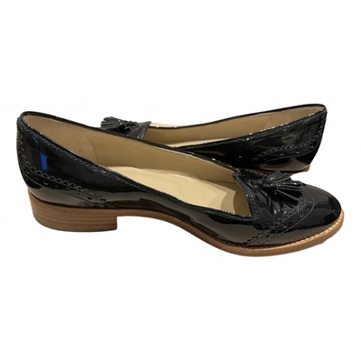 Pre-owned Hobbs Leather Flats In Black