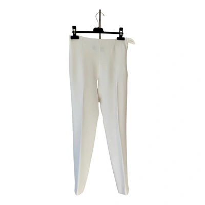Pre-owned Moschino Slim Pants In White