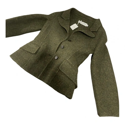 Pre-owned Dior Bar Wool Blazer In Green