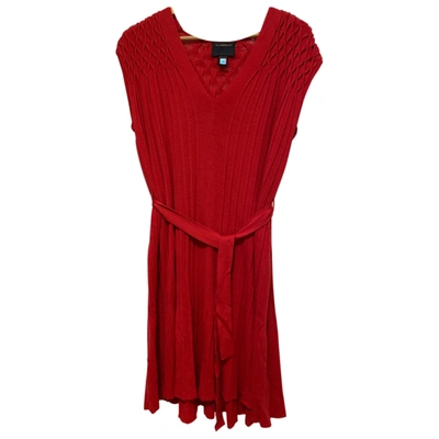 Pre-owned Class Cavalli Wool Mid-length Dress In Red