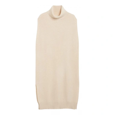 Pre-owned Monki Wool Mid-length Dress In Ecru