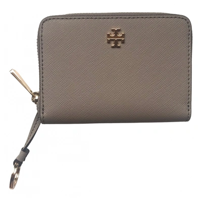 Pre-owned Tory Burch Leather Purse In Grey