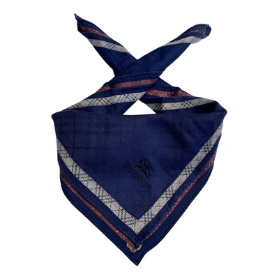 Pre-owned Burberry Scarf & Pocket Square In Blue
